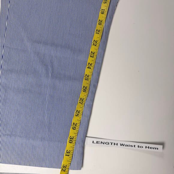 Talbots Womens The Perfect Crop Pants Blue Pinstripe Cotton Blend Petite 10P - Picture 9 of 10